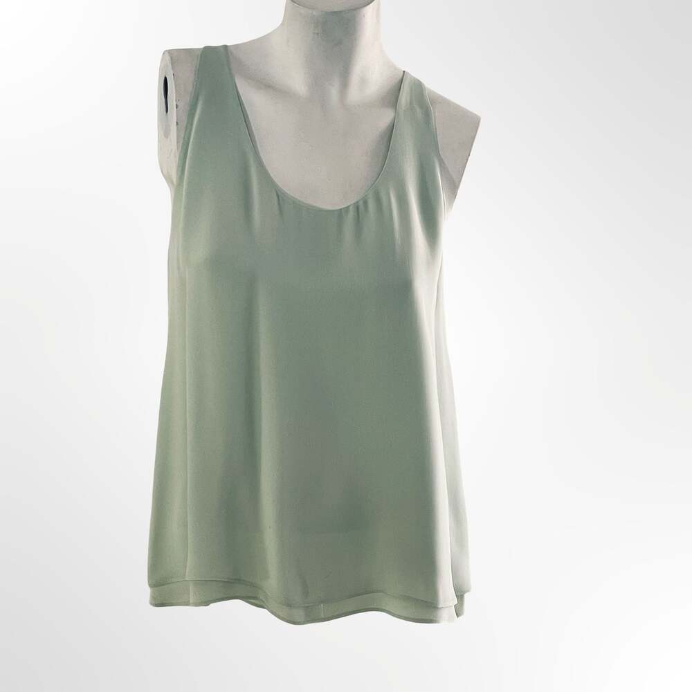 A.L.C. 100% Silk Layered Scoop Neck Tank Top